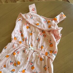Carter's Light Pink Romper with Orange Fruit Print